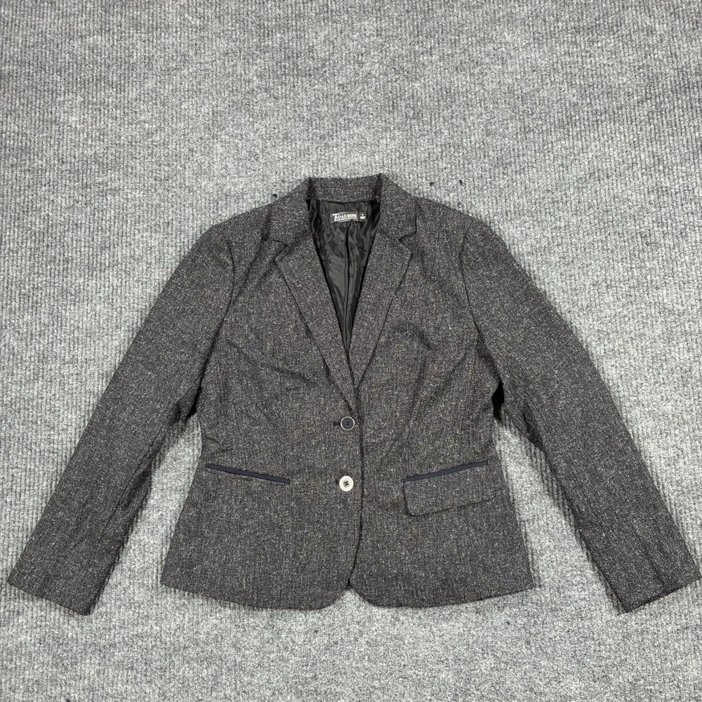 7th Avenue New York Company Womens 12 Gray Textured Blazer Jacket Career